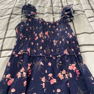 Nordstrom Chelsea size large navy blue flowery dress
